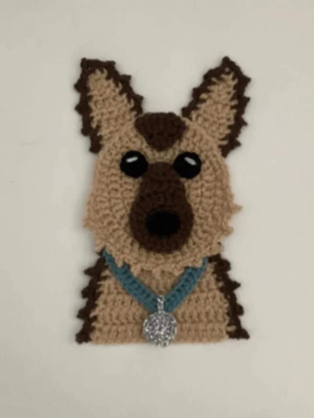 Handmade Crochet German Shepherd coaster- made to order (example)